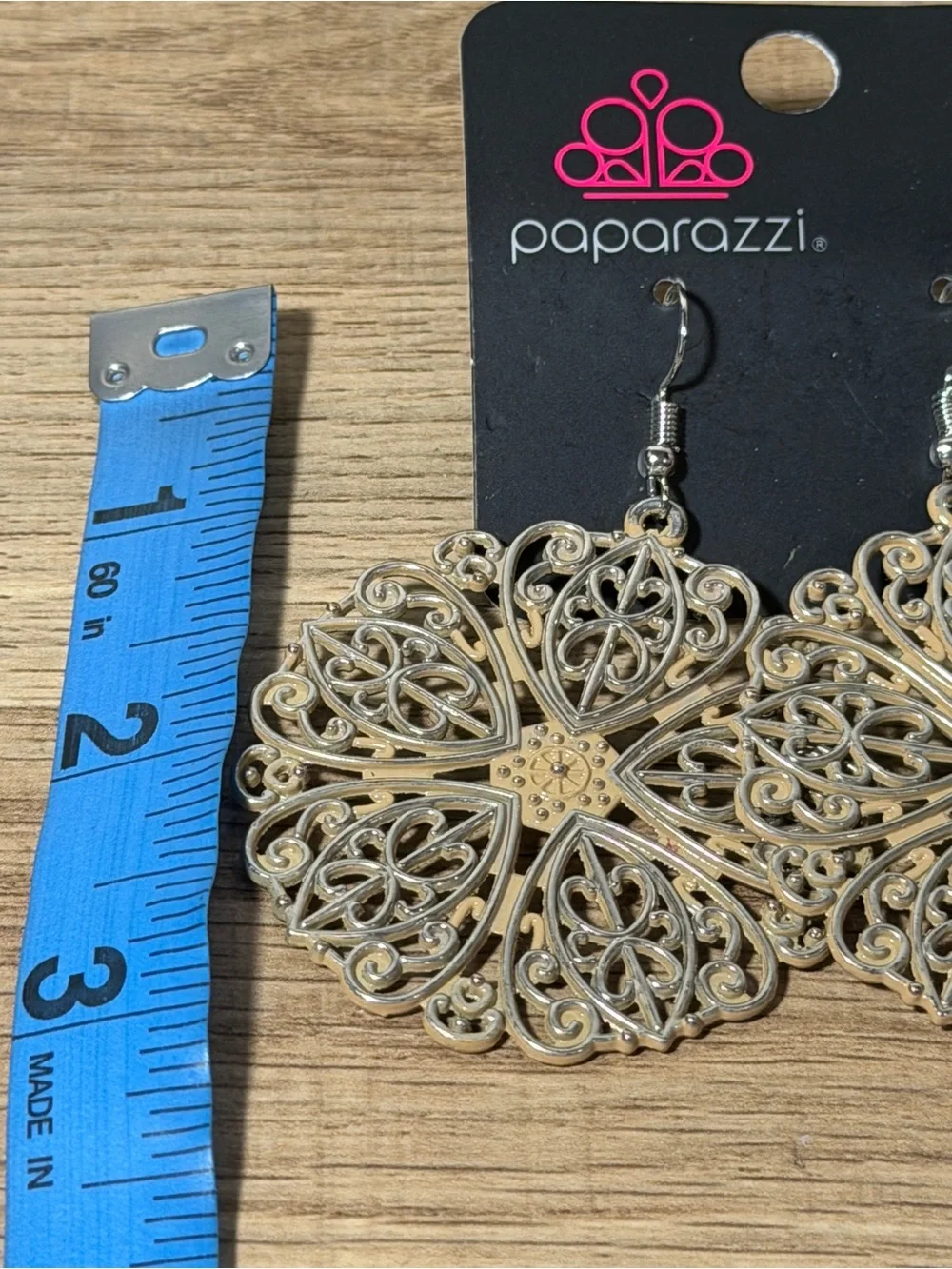 Paparazzi Gold Filigree Floral Drop Earrings - Gold